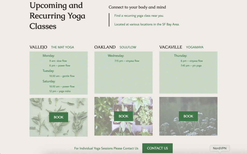 Radical Wellness Collective Schedule